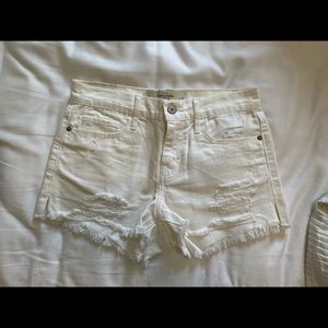 White denim shorts